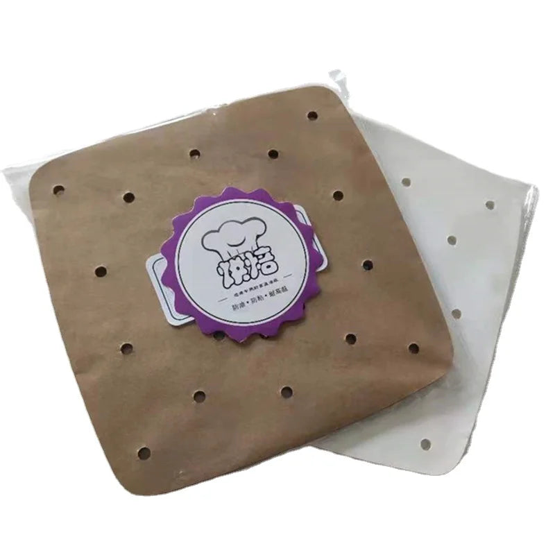 200pcs 8.5INCH Double Grease Proof Coated Silicone Food Grade Parchment Paper 40gsm Air Fryer Steamer Baking Sugar