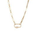 New Copper Zirconium Lady Love Pendant Gold Plated Clasp Lock Pendant Necklace