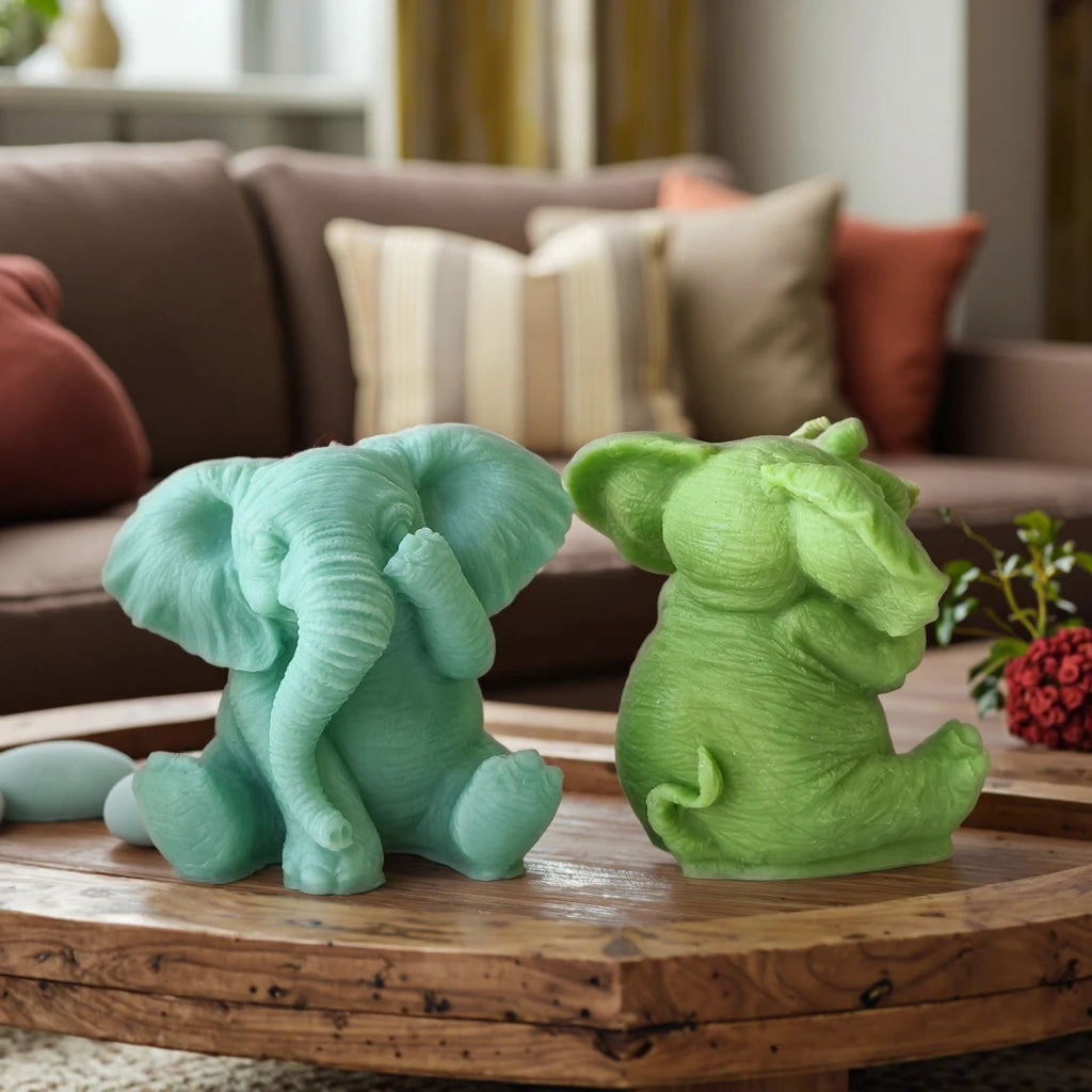 3D Elephant Scented Candle Silicone Molds Resin Ornaments Handmade Soap Diy Gypsum Aromatherapy Candle Making Silicone Moulds