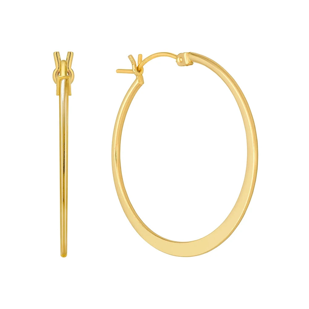 CANNER 20mm 30mm 40mm 18K Gold Plated Big Circle Earrings Various Size Silver 925 Big Hoop Earring