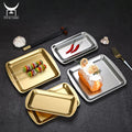 Desserts Fruit Barbecue Japanese Sushi Flat Plates square Food Trays Stainless Steel Dishes and Dinner Plates
