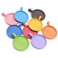 25mm Cabochon Pendant Trays Round Bezel Blanks for Necklace DIY Jewelry Making Supplies Fits 25mm Glass Cabochon