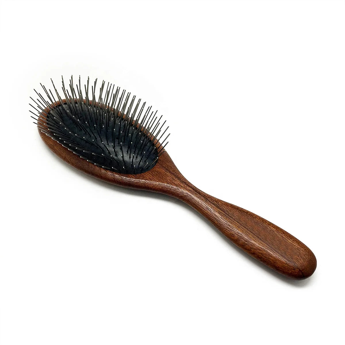 Baoli OEM 25mm Sapele Handle Pet Pin Brush Dog Hair Care Grooming Brush Pet Cat Long Pins Undercoat Brush