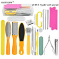 20 PCS in 1 Manual Operation Stainless Steel Foot Care Kit Foot Callus Remover Professional Pedicure Tools Set