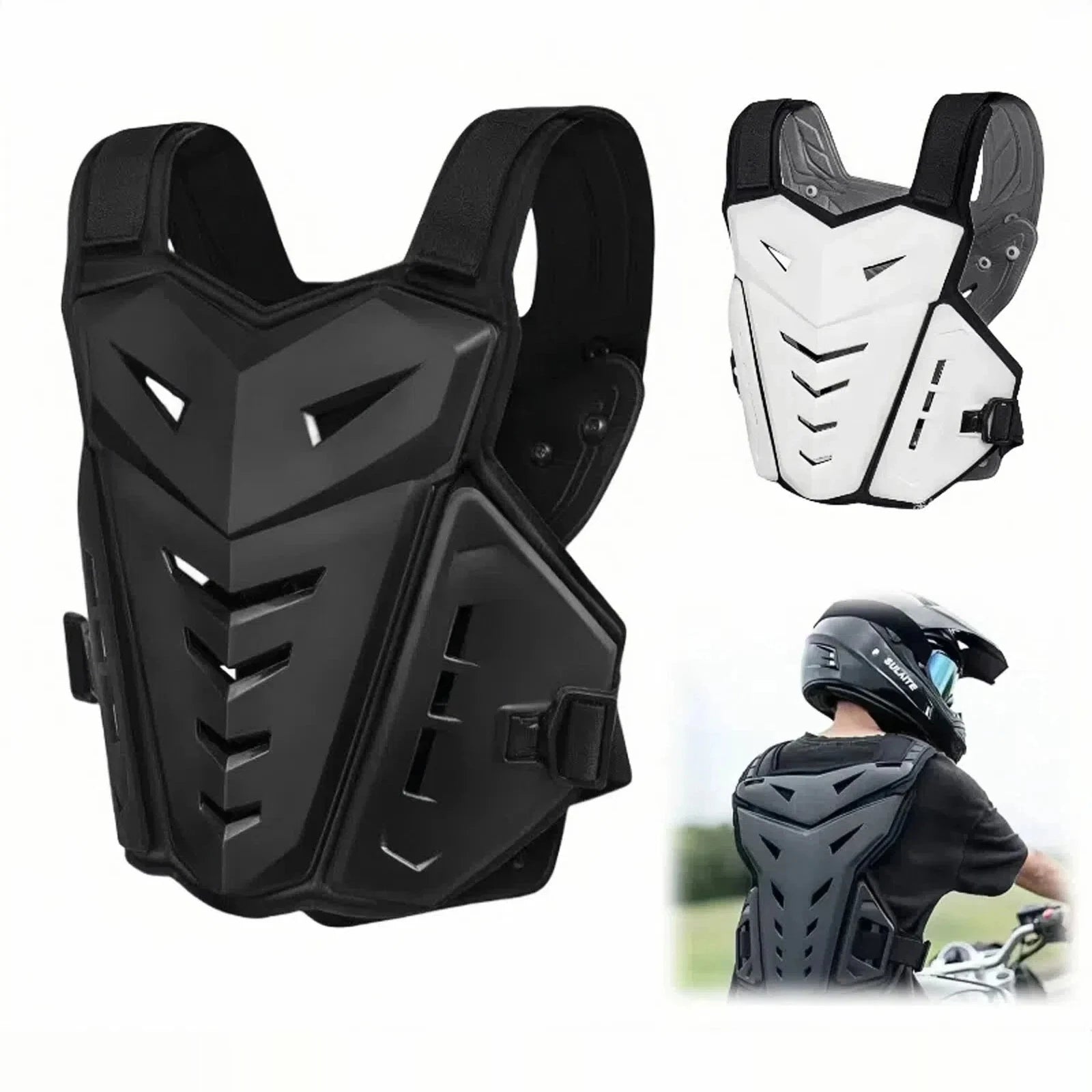 Motorcycle Armor Vest Protective Shock Absorption Breathable Black Unisex Chest Protector for Motocross