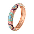 Daili Wholesale Cute Rose Gold Enamel Purple Gemstone Bracelet Gold Plated Bracelet for Girl Jewelry Bangle Custom Bangles