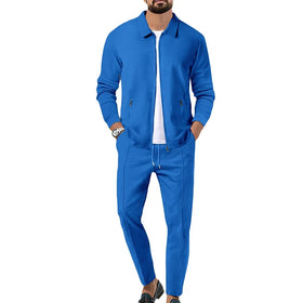 TDZ-JKTZ Long Sleeve Zipper Jacket Sport Fitness Set Luxury Gym Fitness Tracksuit Tow Pieces Sets Jogger Set Men