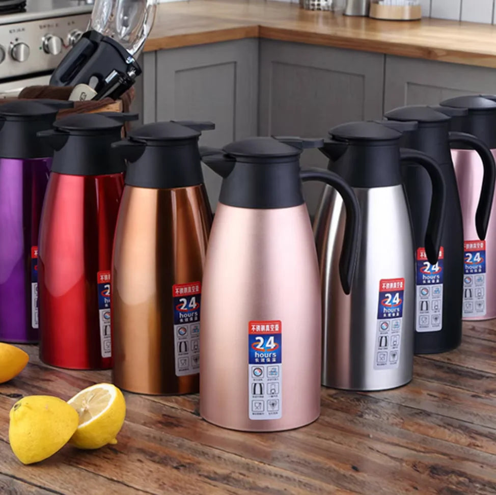 Modern 304 Stainless Steel Gift Box Large Capacity 2L Welcome Coffee Pot Hot Water Bottle Vacuum Insulation