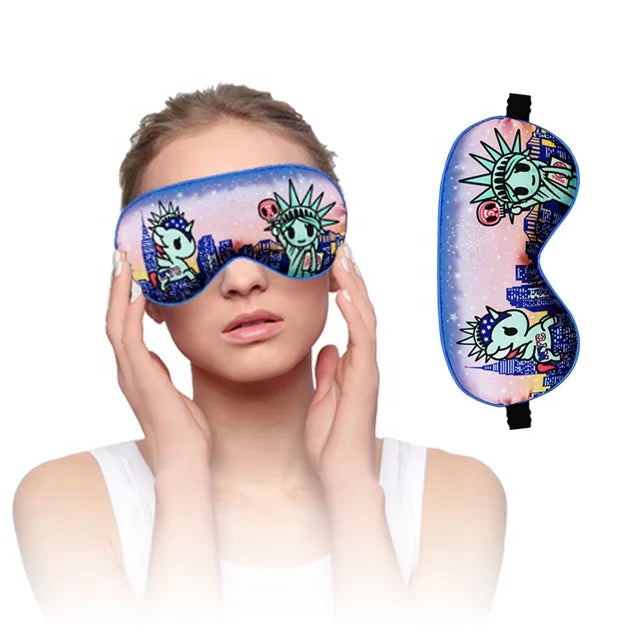 Blindfold Mask with Adjustable Strap Customize Double Layer Elastic Strap Soft Travel Silk Eye Mask Sleep Eye Mask Silk