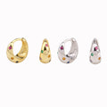 Classic Hoop Earrings Colored Zircon Wholesale Women Jewelry 925 Sterling Silver Huggie Earrings