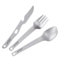 Titanium Spoon Fork Bottle Opener 3 Piece Utensil Fork Spoon Knife Utility Cutlery Set for Camping Spork Camping Tool