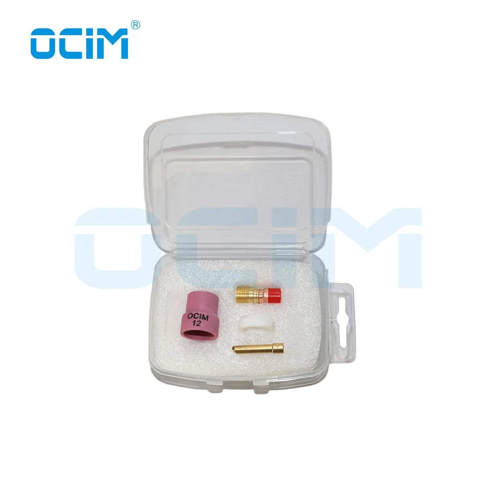 Tig Welding Parts Kit Alumina Ceramic Nozzle Cups +Strainer Mesh+Collet+Gas Lens for WP17/18/26