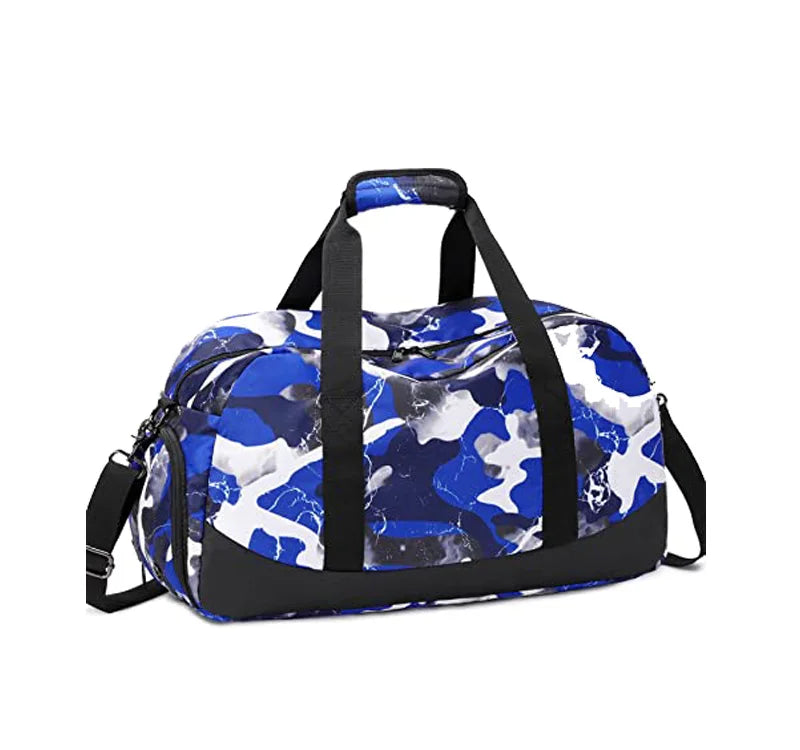 Kids Overnight Duffel Bag Boys Sport Gym Bag with Shoe Compartment & Wet Pocket Carry on Weekender Travel Bag for Kid Boys