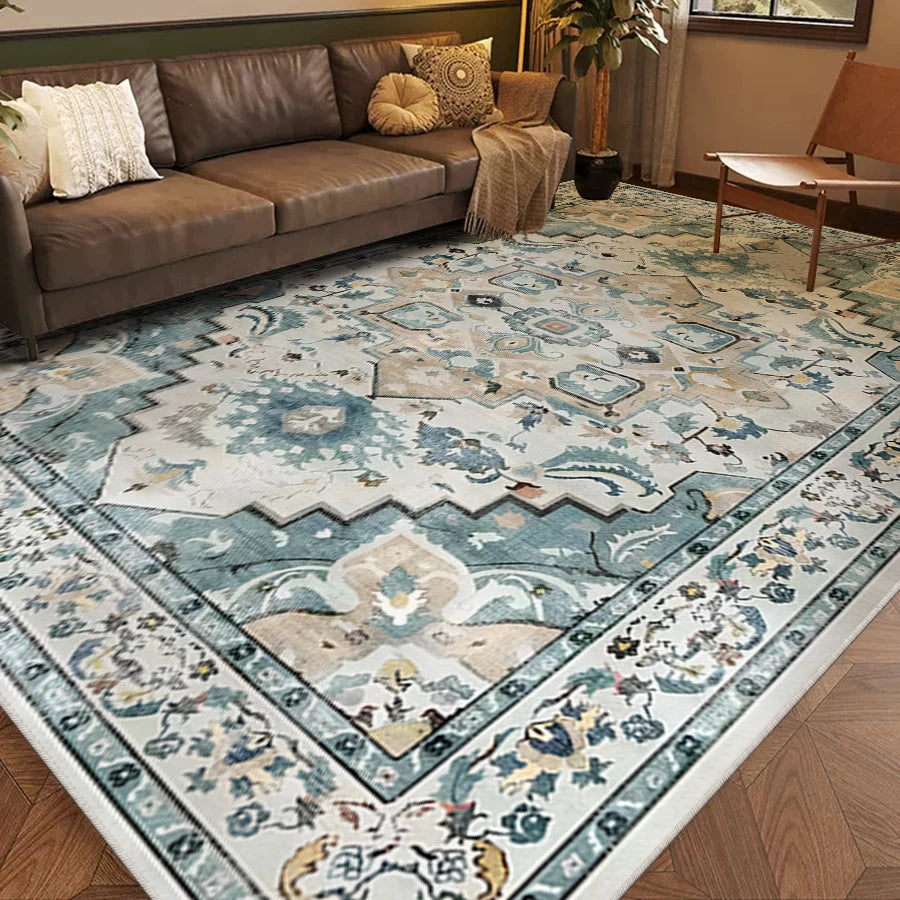 Microfiber Modern Floral Pattern 3D Printed Area Rug Soft Surface Anti-Slip Washable Back Pet Friendly Stylish Durable for Home MegaBDM