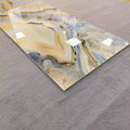 Light Luxury Polished Custom Modern White Bathroom Backdrop Walls Gold Patterned Floor Tiles Ceramic