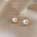 JOYFFO High Quality Copper Fashion Stud Earrings With Natural Freshwater Pearl Stud Earring for Women