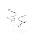 Huggie Spirals Earrings 925 Sterling Silver Hug Hoops  Tiny Star Cartilage Tragu Earrings Helix Earring