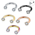 Wholesale Stainless Steel Horseshoe Ring CZ Nose Piercing Tragus 16G Internally Ear Cartilage Septum Earrings Body Jewelry