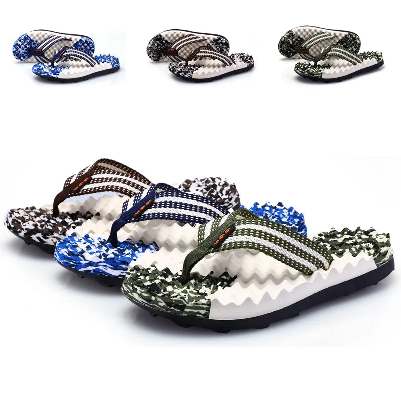 Custom Men's Eva Flip Flop Casual Flat Shoes Fashion Beach Pattern Printed Lightweight for Summer Beach Wear
