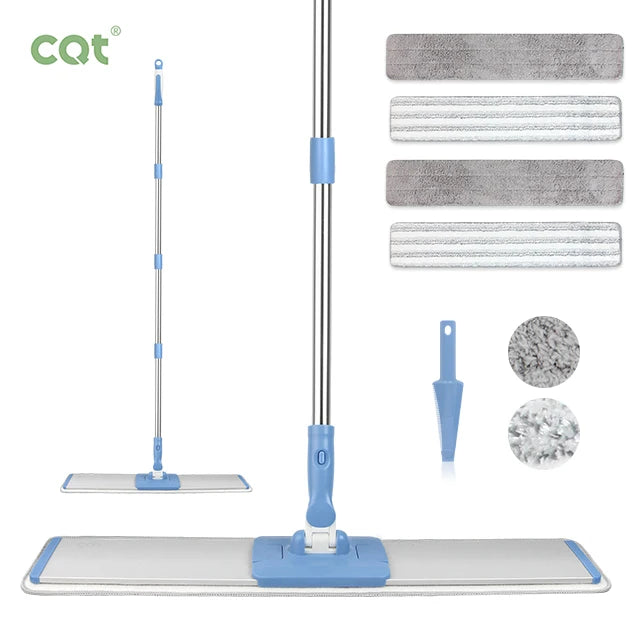 Professional Aluminum Swivel Handle Flat Mop Wet and Dry Floor Wipes with Foldable Panel