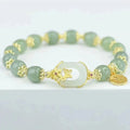 Fashion Imitation Hetian Jade Bracelet Butterfly Jade Beaded Bracelet Freshwater Pearl Green Aventurine Stone Pendant Bracelet