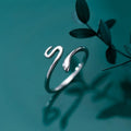 Cute Snake Shape Statement Adjustable Open Finger Knuckle Rings 925 Sterling Silver Fine Jewelry for Women Girls