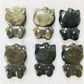 Wholesale Natural Quartz Carving Gold Obsidian Hello Kitty Cat for Crystal Gift