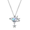 Rinhoo Quality Star Moon Space Universe Planet Pendant Necklace New Women Star Moon Zircon Choker Necklace