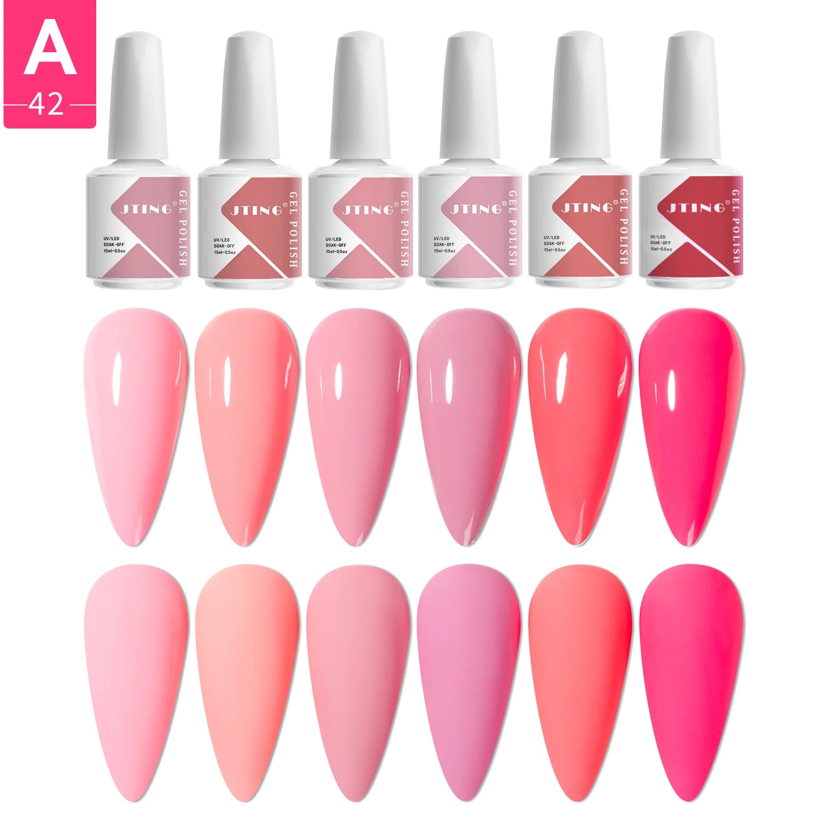 JTING Nails Suppliers Hema Free 6colors Uv Gel Set Nail Polish Gel Esmaltesmalt De Unas En Gel Polish 15ml OEM Custom logo