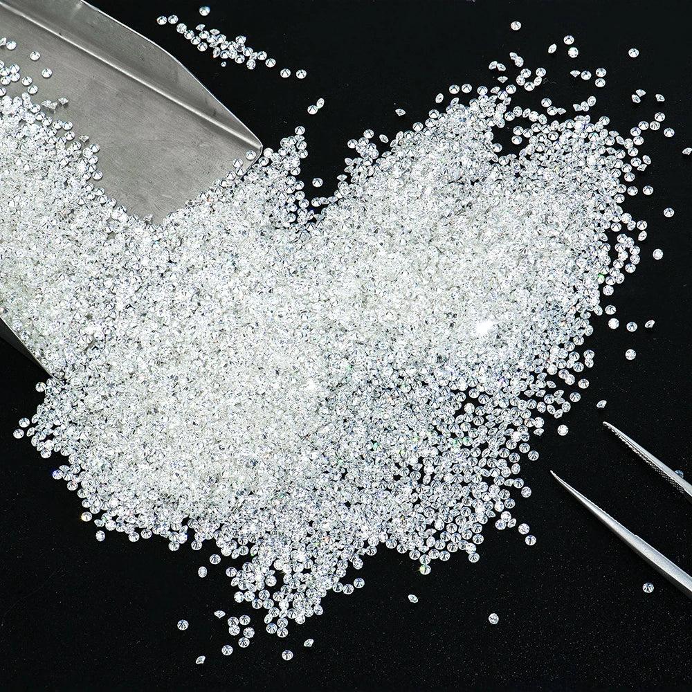 Wholesale Price Loose Moissanite Diamonds 0.8-2.9mm VVS1 White DEF GH Round Cut Melee Size Moissanite Gems for Fine Jewelry