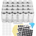 48 Pcs/Set Hot Selling 4oz 120ml Square Glass Spice Shaker Jars with Acacia Metal Lids