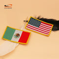 Washable and Durable Free Sample No Moq Merrow Border Flag Woven Patch for Clothing