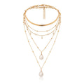New Women Jewelry Fashion Pearl Three Layered Choker Necklace Wholesale