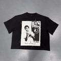 Custom Printed Short Sleeve Acid Wash T Shirts Oversized Patchwork Layered Cotton T-shirt Streetwear DTG Shirts