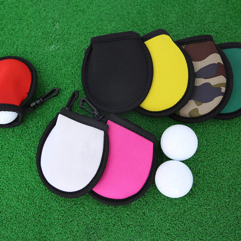OEM 2 in 1 Lightweight Washable Neoprene Soft Golf Accessories Ball Cleaning Storage Pouch Multi Directional Protective Wipe Bag
