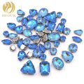 Wholesale Light Blue AB Mocha Candy Color Mixed Crystal Rhinestones Loose Rhinestones with Claw for Clothing Decoration