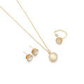 Yiwu DAICY 2024 Women Fashion Jewelry Jewelry Sets Gold Plated Stainless Steel Rotating Gemstone Necklace and Earrings for Gift