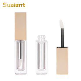 Custom Color Empty Rectangle Lip Oil Container 4.4ml Cosmetic Luxury Plastic Lip Gloss Tube with Box and Logo