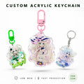 CNAWO Custom Printed Clear Epoxy Resin Acrylic Keychain UV Printed Plastic Keychain Charms Make Your Own CNAWO Accessory