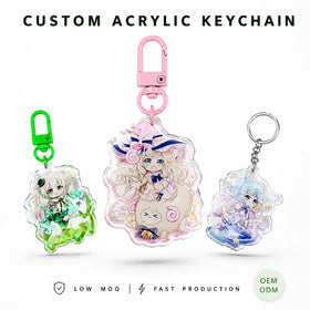 CNAWO Custom Printed Clear Epoxy Resin Acrylic Keychain UV Printed Plastic Keychain Charms Make Your Own CNAWO Accessory