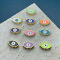 Metal Colorful Enamel Marquise Evil Eye Beads for Jewelry Making DIY Bracelet Necklace Big Hole Bead Accessories Bulk