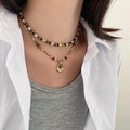 Bohemia Semi-precious Gemstone Necklace Natural Stone Necklace Trendy Tiger Eye Charm Baroque Pearl Jewelry for Women Party Gift