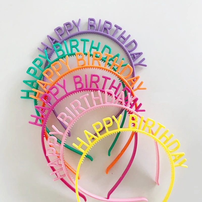 Popular Colorful Happy Birthday Headbands for Birthday Crown Hair Headdress Party Supplies