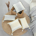 Tufted Pillow Cover for Couch Sofa Bedroom Living Room Soft Square Pillowcase for Couch Bedroom Office Car Black Yellowy Cream/