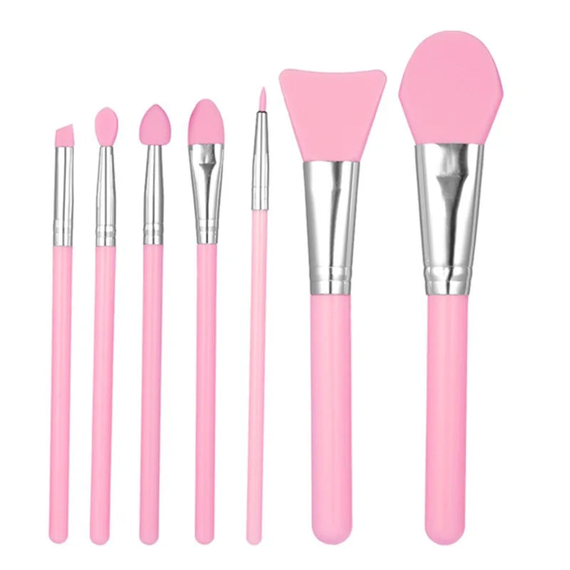 Cosmetic Tool Pink Silicone Makeup Brush Silicone Eye Shadow Brow Liner Lip Brush Face Mask Brush