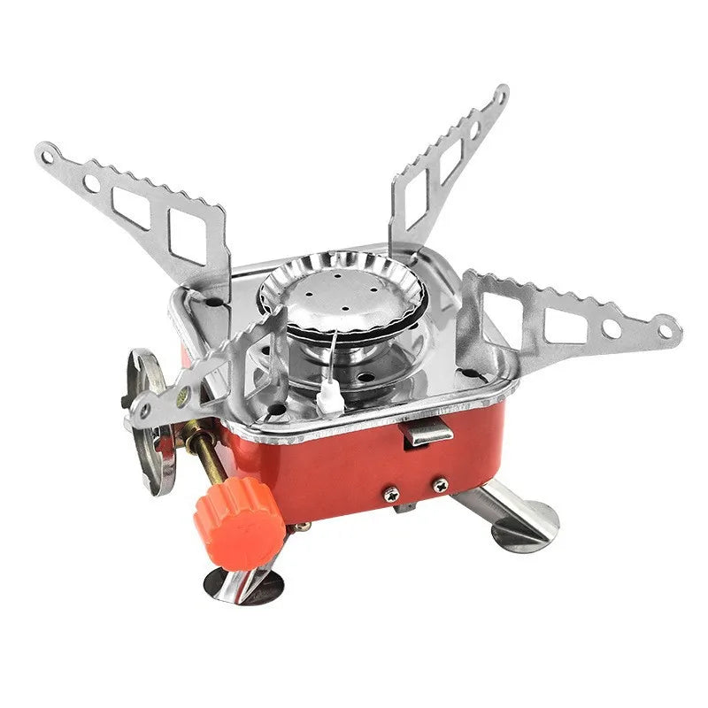 Outdoor Hiking Camping Stove Mini Square Stove Portable Folding Windproof Camping Gas Stove