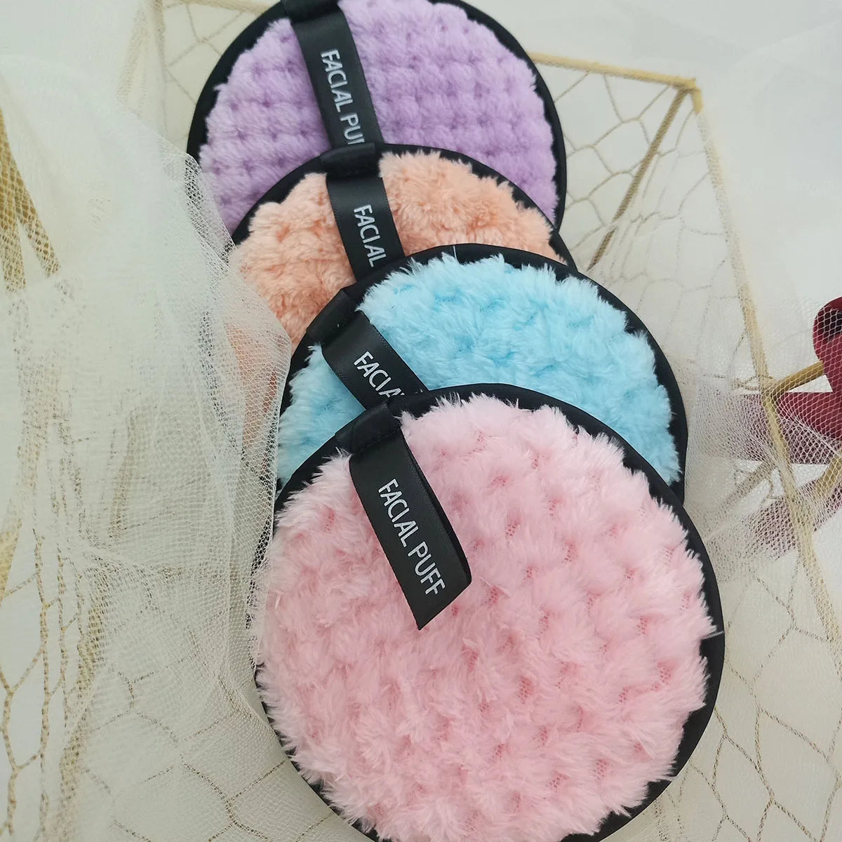 Reusable Makeup Remover Pads Washable Facial Cleansing Puff Microfiber Makeup Removing Pads
