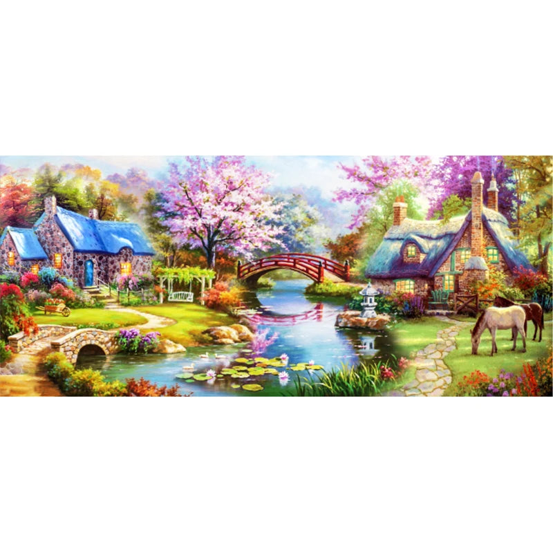Wholesale Diy Diamond Painting the Peaceful Wonderland Living Diamond Embroidery Mosaic Diamond Decoration Home Handicrafts