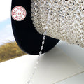 1.7mm Lip Coffee Bean 925 Sterling Silver Decorative Jewelry Bulk Chain in Spool of Silver Chain Necklace for Making
