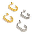 MICCI Stainless Steel Tarnish Free Jewelry Custom Hoop Gold Plated U Shaped Stud Earrings for Women